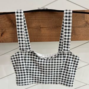 Forever 21 Cropped Checker Formal Tank